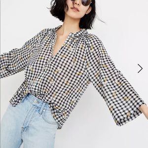Madewell embroidered raglan peasant shirt